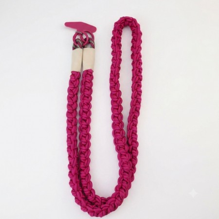 Шнурок на шею Knitting плетёный красный универсальный