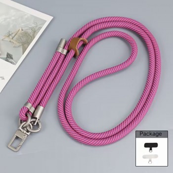 Шнурок для телефона Stripe Cord розовый, нейлоновый, регулируемый