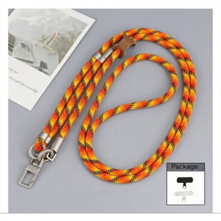 Шнурок на шею Stripe Cord оранжево-жёлтый, универсальный, крепкий