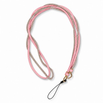 Шнурок на шею Multicore Pink для телефона, регулируемый, текстильный