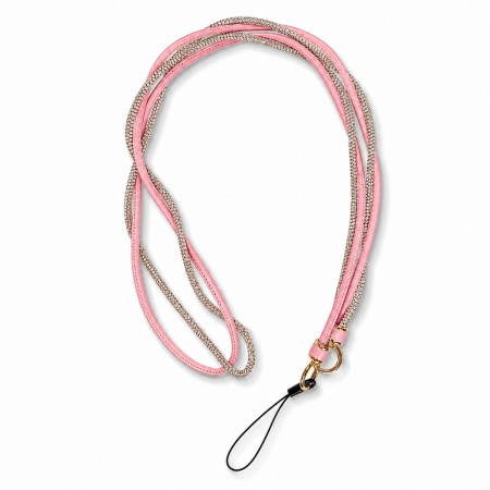 Шнурок на шею Multicore Pink для телефона, регулируемый, текстильный