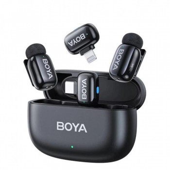 Бездротовий мікрофон BOYA Mini-12 для телефону, Type-C і Lightning, шумозаглушення