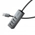 USB хаб Hoco HB1A 4 порта USB 2.0 алюминиевый корпус плетёный кабель