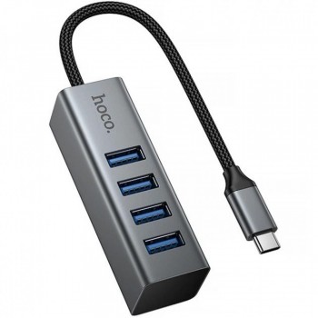USB-хаб Hoco HB1C USB-C на 4 порти USB 3.0, алюмінієвий корпус