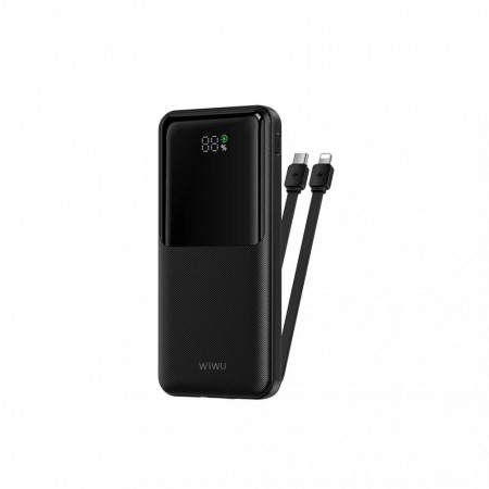 Внешний аккумулятор WiWU Wi-P081 10000 мАч 22.5W с дисплеем и встроенными кабелями