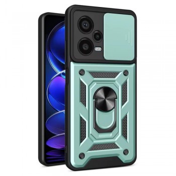 Чехол Ring Full Protect Case для Xiaomi Redmi 15 зеленый, усиленный, с кольцом