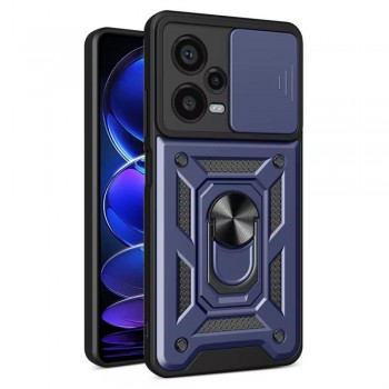 Чехол Ring Full Protect для Xiaomi Redmi 15C с кольцом и защитой камеры, синий