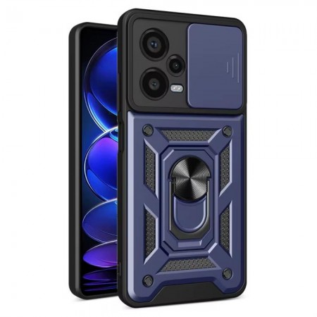 Чехол Ring Full Protect для Xiaomi Redmi 15C с кольцом и защитой камеры, синий