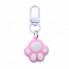 Брелок Creatures Cat Paw Pink силиконовый, милый дизайн, карабин