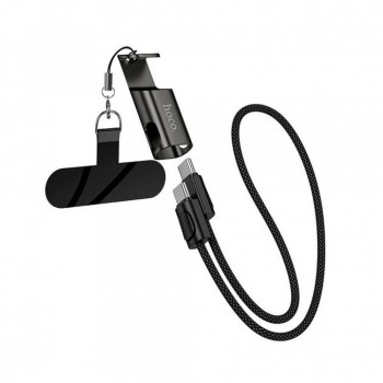 Кабель USB Type-C Hoco X126 60W 0.35м нейлоновый ремешок черный