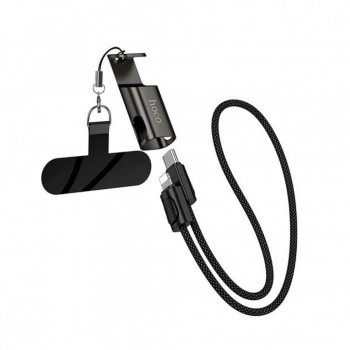 Кабель USB-C to Lightning Hoco X126 0.35м PD 30Вт нейлоновый ремешок черный