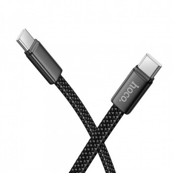 Кабель Type-C Hoco X125 60W 1м нейлоновая оплётка, быстрая зарядка, чёрный