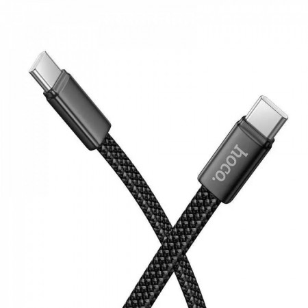 Кабель USB Type-C to Type-C Hoco X125 60W 1м нейлонова оплетка чорний