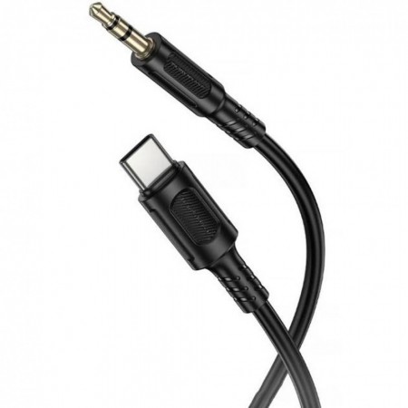 Кабель AUX to Type-C Borofone BL25B 1м, аудіо, чорний