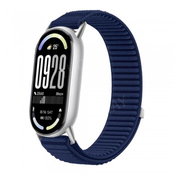 Ремінець нейлоновий для Xiaomi Mi Band 8 9 10 синій, регульований, Loop