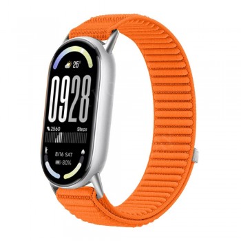 Ремешок Nylon Loop для Xiaomi Mi Band 8/9/10 оранжевый, нейлоновый, регулируемый