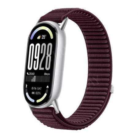 Ремінець нейлоновий Loop для Xiaomi Mi Band 8 9 10 з регулюванням, колір Plum