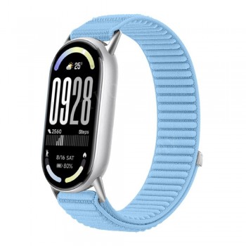 Ремешок Nylon Loop для Xiaomi Mi Band 8/9/10 светло-голубой, нейлоновый, регулируемый