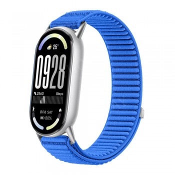 Ремінець нейлоновий для Xiaomi Mi Band 8 9 10 із застібкою, синій