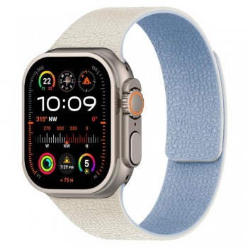 Ремешок для часов Magic Silicon Apple Watch 42/44/45/49 мм силиконовый бело-голубой
