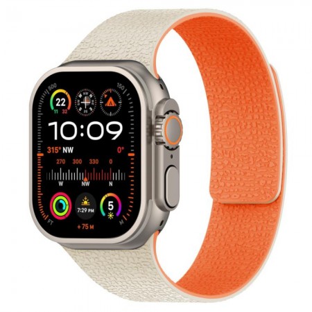 Ремінець для годинника Magic Silicon Apple Watch 42/44/45/49 мм силіконовий Starlight&Orange