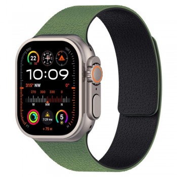 Ремінець для Apple Watch Magic Silicon 42/44/45/49 мм зелений чорний силікон