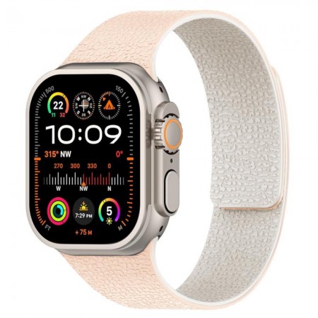 Ремінець силіконовий Magic Silicon для Apple Watch 42/44/45/49 мм Milk Tea&Rock White