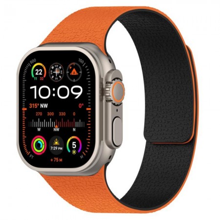 Ремінець силіконовий Magic Silicon для Apple Watch 38/40/41 мм помаранчево-чорний