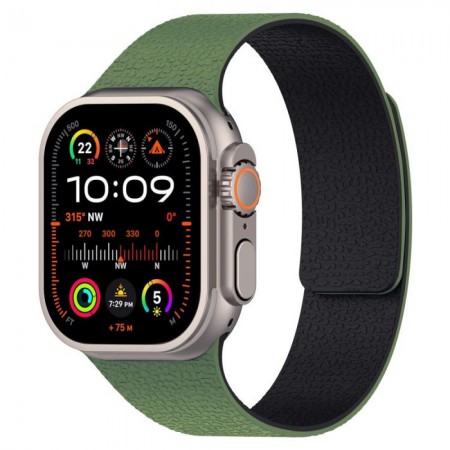 Силіконовий ремінець Magic Silicon для Apple Watch 38/40/41 мм зелений/чорний