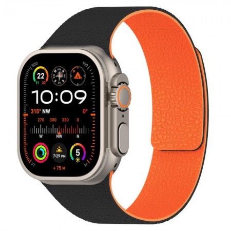 Ремінець для Apple Watch Magic Silicon 38/40/41 мм чорний-оранжевий силіконовий