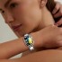 Ремінець для Apple Watch Leaf Clover 38/40/41 мм сріблясто-чорний, шкіра, стрази