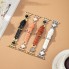 Ремешок для Apple Watch Leaf Clover 38/40/41 мм серебристо-черный, кожа, стразы