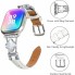 Ремінець для Apple Watch Leaf Clover 42/44/45/49 мм білий, конюшина, стрази