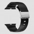Ремешок силиконовый Ribbed для Apple Watch 42/44/45/49 мм черный, спортивный
