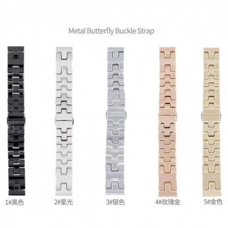 Ремешок металлический H-hermes для Apple Watch 38/40/41 мм розовое золото, бабочка