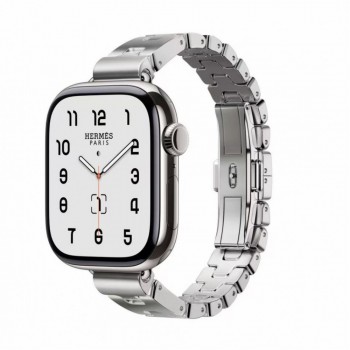 Ремешок металлический H-hermes для Apple Watch 42/44/45/49 мм серебристый