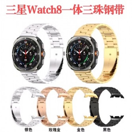 Ремінець металевий no brand 3 Bead для Watch 8 чорний сталевий