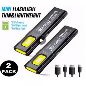 Фонарик мини WS-D057 USB зарядка COB светодиоды легкий 2 шт