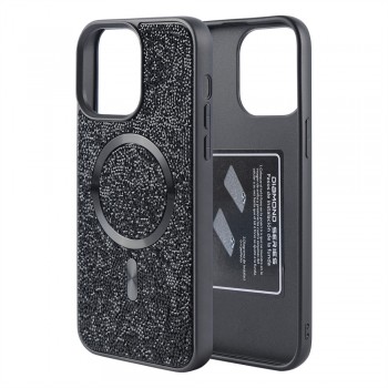 Чохол Swarovski для iPhone 17 Pro Max з MagSafe чорний, блискучий дизайн