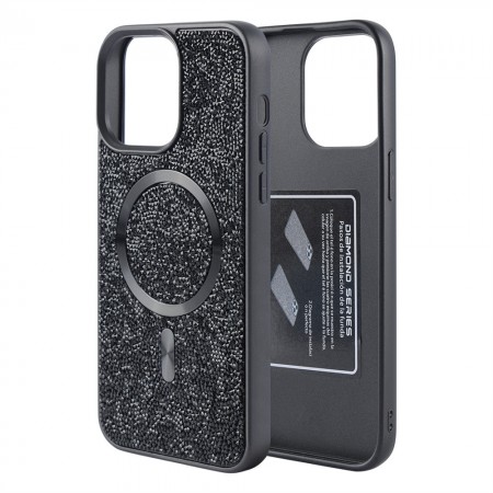 Чехол Swarovski для iPhone 17 Pro с MagSafe черный блестящий