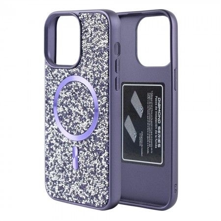 Чехол Swarovski Diamond Series для iPhone 17 Pro с MagSafe, фиолетовый, блестящий