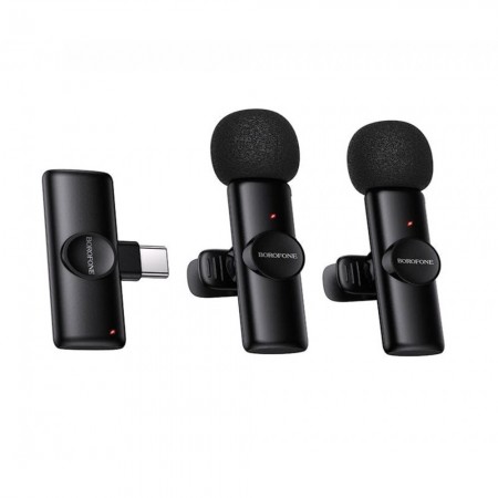 Беспроводной микрофон Borofone BFK16A USB-C для телефона, двойной, петличный