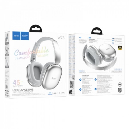 Навушники Bluetooth Hoco W73 Graceful сріблясті, складні, до 45 годин роботи