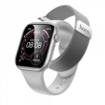 Умные часы Hoco Y42 Silver с поддержкой звонков и мониторингом здоровья