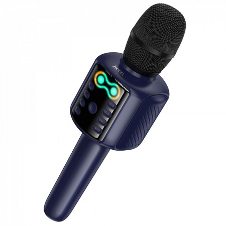 Караоке-мікрофон Hoco L24 Bluetooth, динамік 5Вт, акумулятор 1200мАг, синій