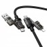 Кабель 3 в 1 Hoco U151 USB/Type-C/Lightning 2A 1.2м плетёный, цинковый сплав