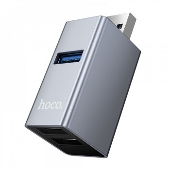 USB-хаб Hoco HB54 3 порти USB A алюмінієвий корпус, USB 3.0, USB 2.0