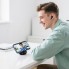 Bluetooth гарнитура Hoco EQ100 TWS, AI перевод, подставка, белая