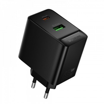 Мережевий зарядний пристрій Borofone BAS17A 65W 1PD 1USB GaN швидка зарядка