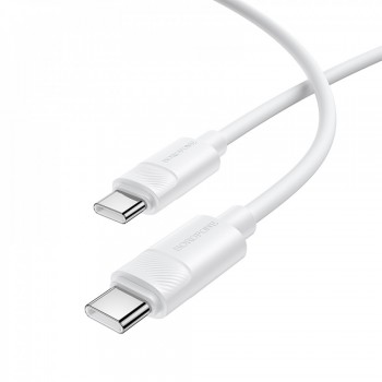 Кабель USB-C Borofone BX123 60W 1м білий для заряджання та передачі даних